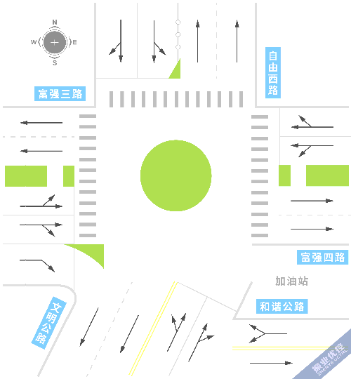 圖3 環(huán)島進出口車輛沖突