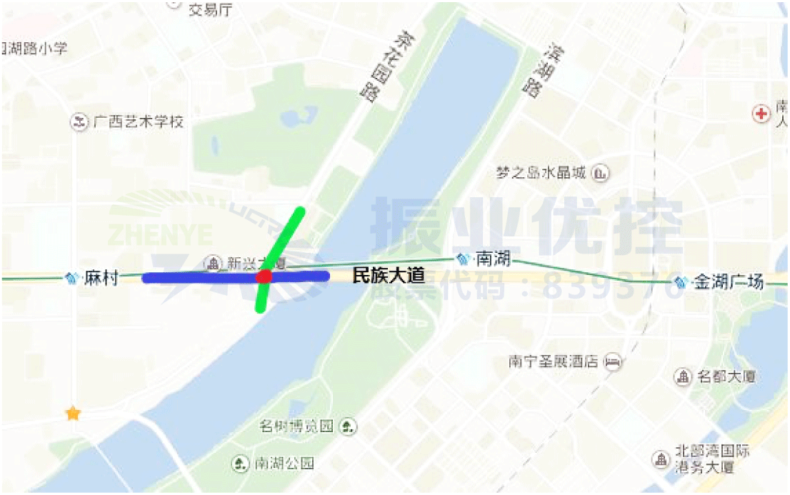圖1 民族大道-茶花園路口位置示意圖