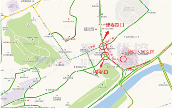 圖1 檀木林街-中華路交叉口位置圖