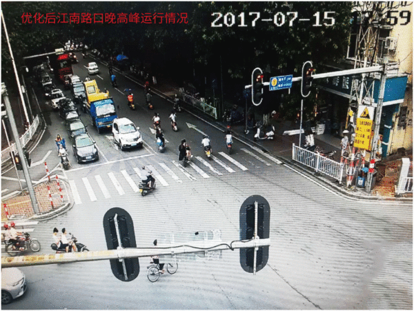 圖4 優(yōu)化后江南路口排隊(duì)情況