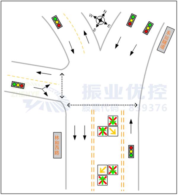圖4 優(yōu)化后可變車道燈組設置情況