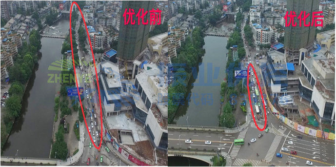 圖10 路口北進(jìn)口優(yōu)化前后對(duì)比情況