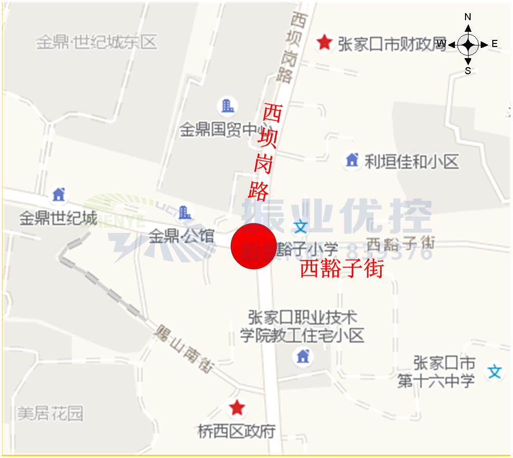 圖1 西壩崗路-西豁子街路口位置示意圖