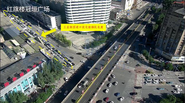 圖6 工業(yè)街西進(jìn)口優(yōu)化前排隊(duì)長度