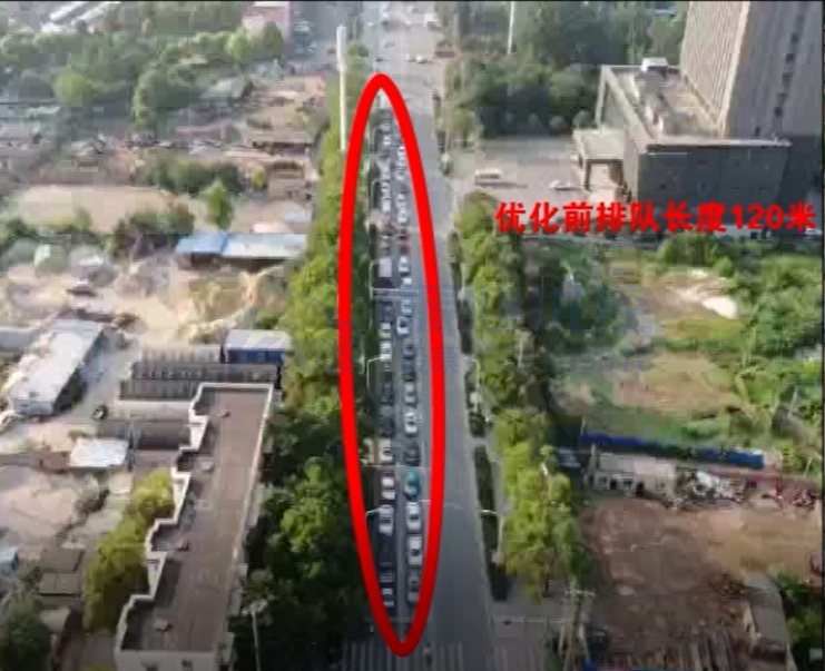圖4 優(yōu)化前晚高峰北進(jìn)口、東進(jìn)口車流排隊