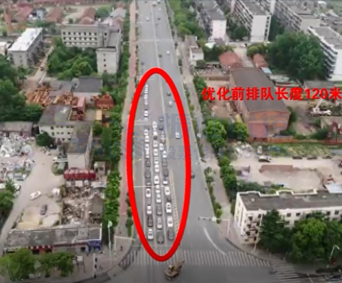 圖5 優(yōu)化前早高峰南進(jìn)口、西進(jìn)口車流排隊