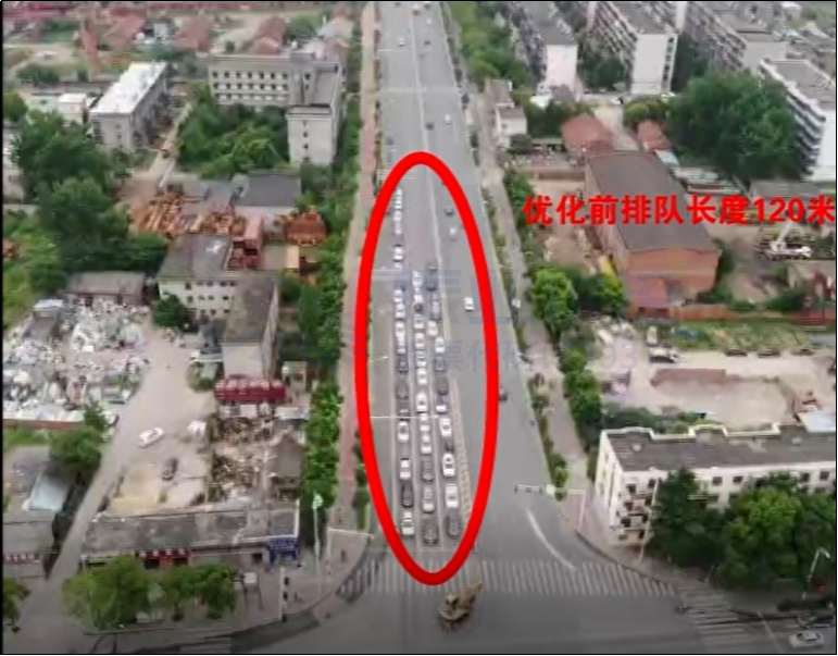 圖3 優(yōu)化前西進(jìn)口車流排隊長度