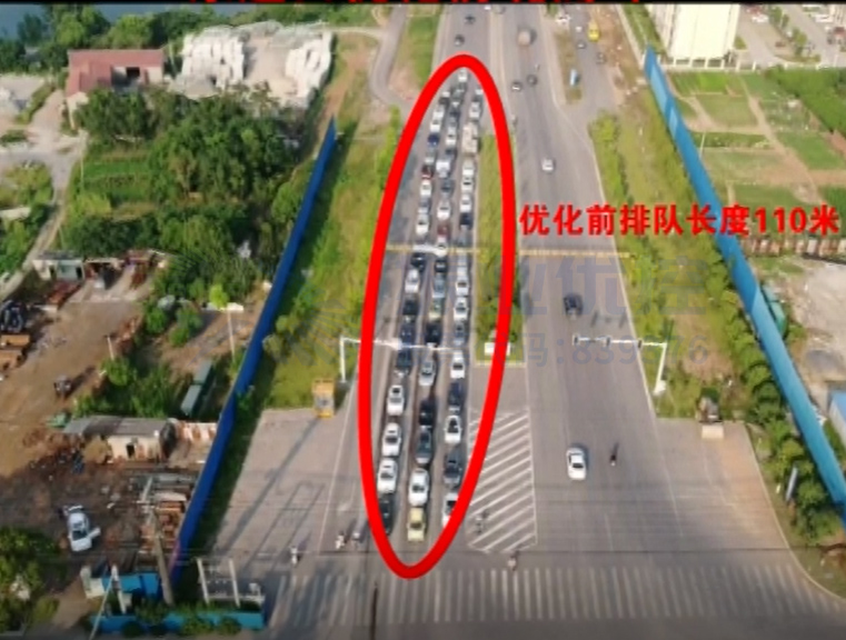 圖4 優(yōu)化前晚高峰北進(jìn)口、東進(jìn)口車流排隊