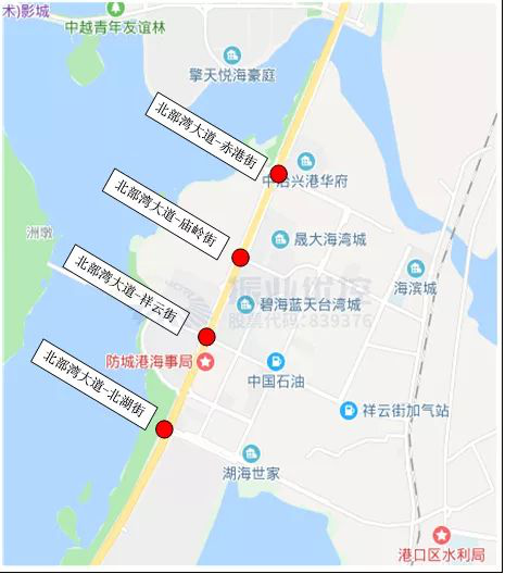 圖1 北部灣大道協(xié)調(diào)路段