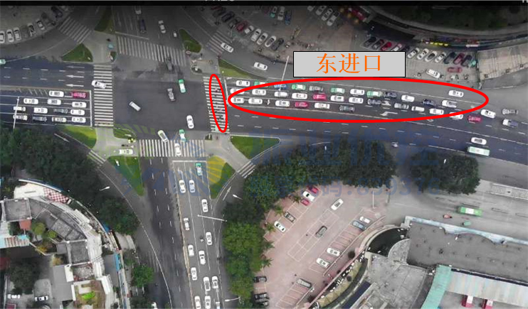 圖13 人車沖突得到分離及東進口車輛排隊長度減少