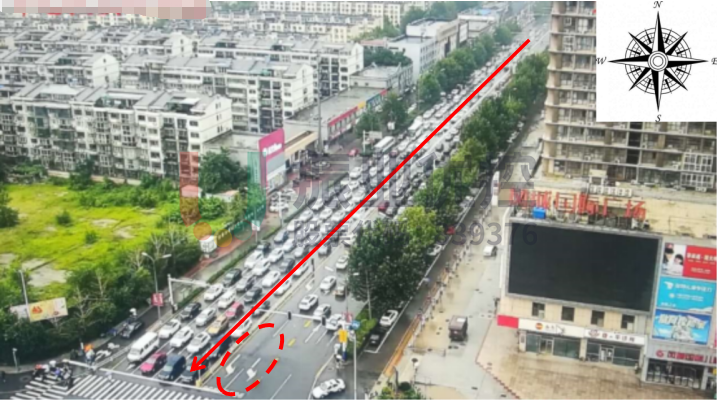 圖5 北新道-友誼路(路口1)北進(jìn)口左轉(zhuǎn)擁堵現(xiàn)象