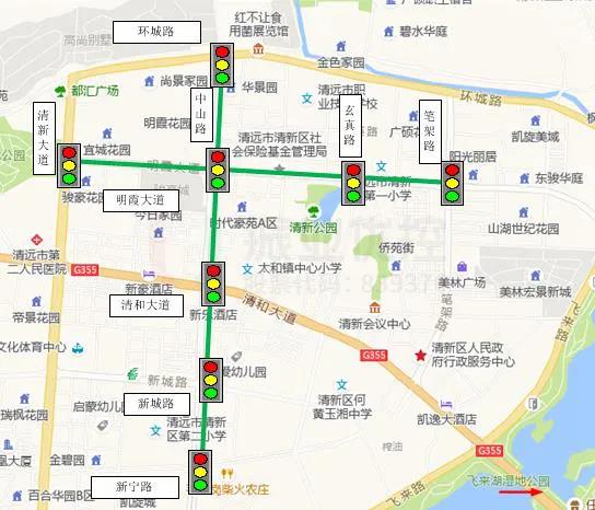 圖1 明霞大道、中山路位置示意圖