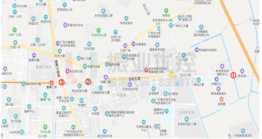 圖12 亞運大道片區(qū)預(yù)案設(shè)置點位圖