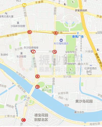 圖14 德興大橋片區(qū)預(yù)案設(shè)置點位圖