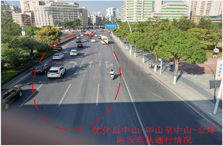 圖9 中山路早高峰路段排隊(duì)情況(優(yōu)化后)