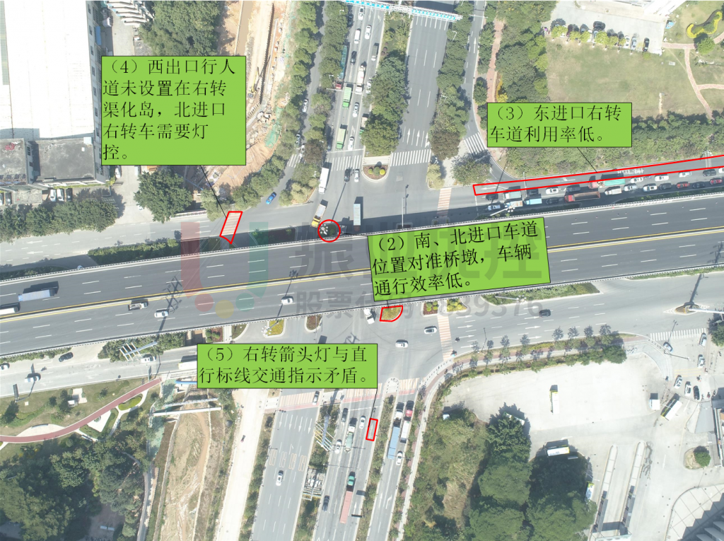 圖4 荔新路香山大道路口存在問題