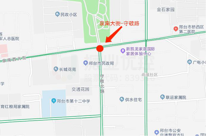 圖1 泉南大街-守敬路口點位示意圖