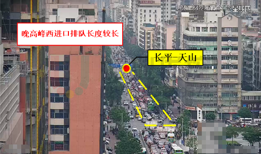 圖9 晚高峰西進(jìn)口回溢至上游路口