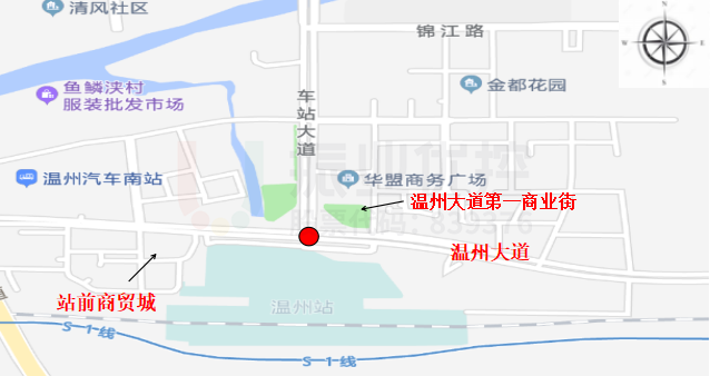 圖1 溫州大道-車站大道路口地理位置