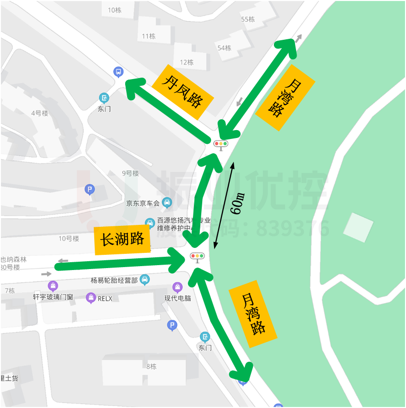 圖1 路段、路口點(diǎn)位示意圖