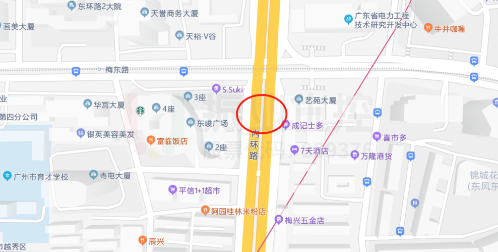 圖4 東風(fēng)東路-梅東路交叉口位置圖