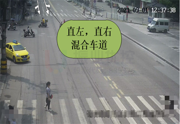圖6-2 歇馬正街路口碚青路道路車道情況優(yōu)化前