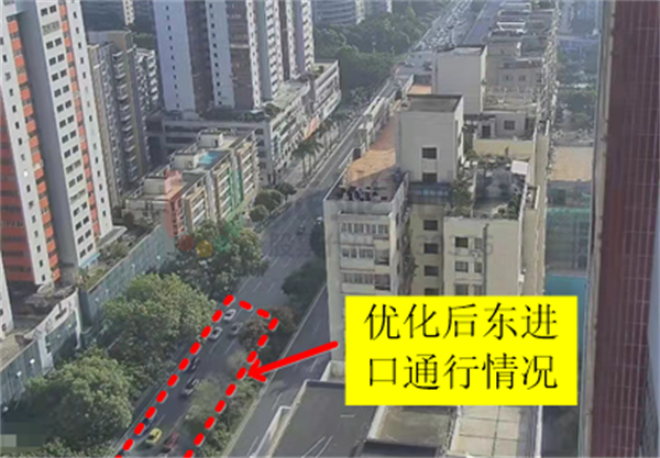 圖8-2 早高峰金砂-天山路口東進(jìn)口優(yōu)化前后對(duì)比