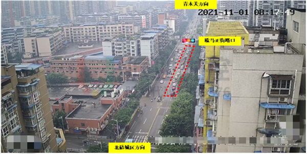 圖12 歇馬正街路口碚青路高峰期間運行情況優(yōu)化后