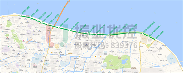 圖 1 甌江路14個(gè)路口點(diǎn)位圖
