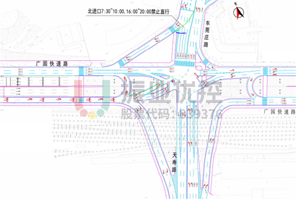 圖2?廣園路-天壽路交叉口交通組織