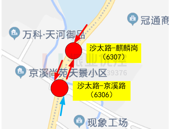 圖2 路段關鍵節(jié)點位置圖